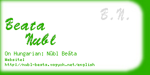 beata nubl business card