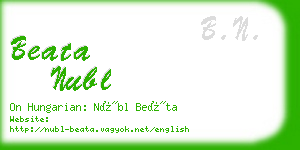 beata nubl business card